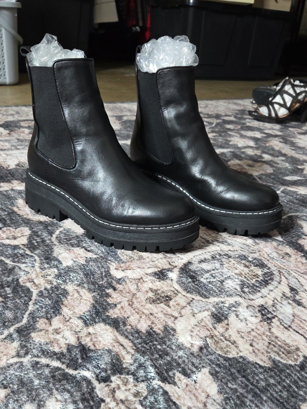 Marc Fisher Black Chunky Chelsea Boots
